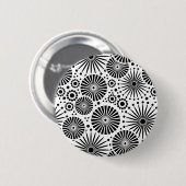Mooie retro zwart-wit knop ronde button 5,7 cm (Voorkant /achterkant)