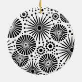 Mooie retro zwart-wit versiering keramisch ornament (Achterkant)