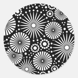 Mooie retro zwarte en witte Sticker