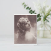 Mooie retrovrouw met blond haar briefkaart (Staand voorkant)