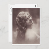 Mooie retrovrouw met blond haar briefkaart (Voorkant / Achterkant)