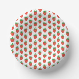 Mooie rode aardbeien fruitpatroon papieren feestko kommen