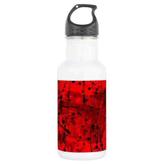 Mooie rode Abstracte kunst Spletters Waterfles (Voorkant)