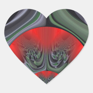 Mooie rode Aurora Art Print Hart Sticker