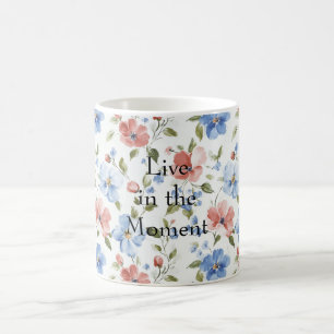 Mooie Rode Blauwe Bloemen Koffiemok