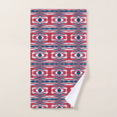 Mooie rode blauwe & witte kleurrijke vector geweld bad handdoek (Handdoek)