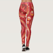 Mooie rode bloemen en Perles leggings (Achterkant)