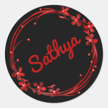 Mooie rode bloemen monogram gepersonaliseerde Naam