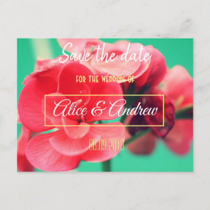 Mooie Rode Bloemen Save the Date Briefkaart