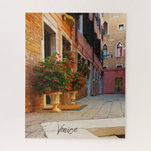Mooie Rode Bloemkanalen van Venetië Legpuzzel