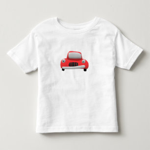 Mooie rode cartoon auto kids T-shirt op maat