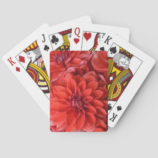 Mooie rode dahlia bloemen pokerkaarten