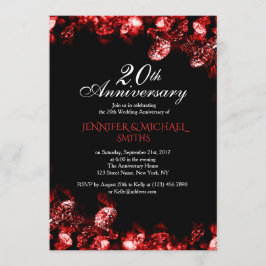Mooie Rode Diamanten Huwelijksjubileum Uitnodiging