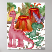 Mooie rode dinosaurusposter voor de kinderkamer poster (Voorkant)