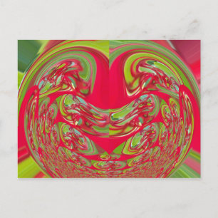 Mooie rode en groene textuur kleur Abstracte kunst Briefkaart
