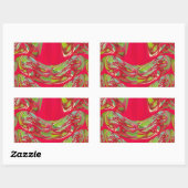 Mooie rode en groene textuur kleur Abstracte kunst Rechthoekige Sticker (Vel)
