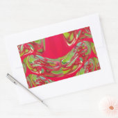 Mooie rode en groene textuur kleur Abstracte kunst Rechthoekige Sticker (Envelop)