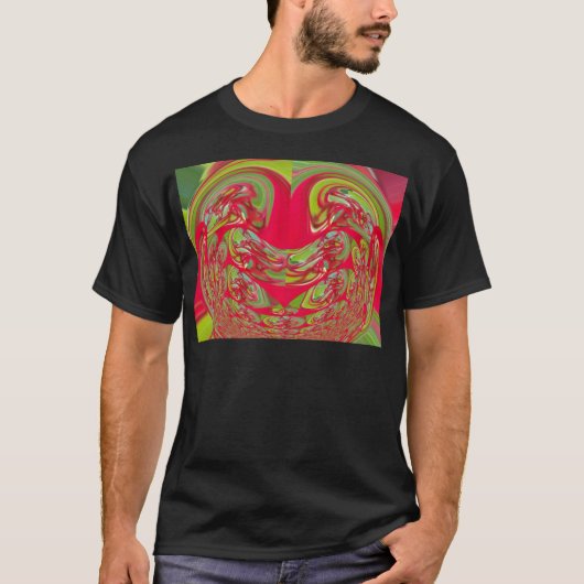 Mooie rode en groene textuur kleur Abstracte kunst T-shirt (Voorkant)