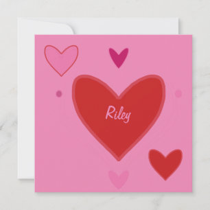 Mooie rode en roze harten Valentijnsdag kaart