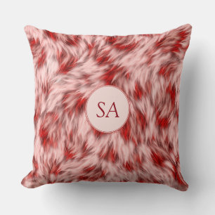 Mooie rode en roze monogramkussen in vierkante vor kussen