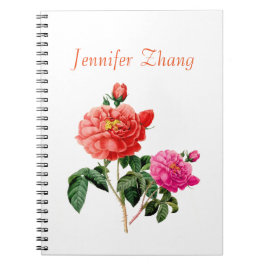 mooie  rode en roze roze roze bloemen notitieboek