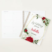 Mooie rode en witte bloemen groen planner (Display)