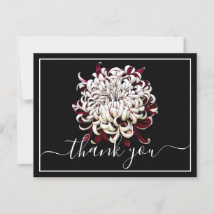 Mooie Rode En Witte Chrysanthemum Dank Je Briefkaart