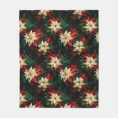 Mooie rode en witte poinsettia's fleece deken (Voorkant)