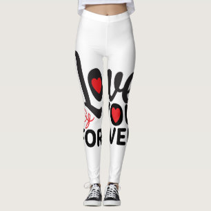 Mooie rode en witte Valentijnsdagen Leggings