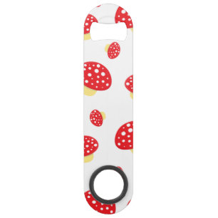 Mooie rode gevlekte paddestoelenpatroon speed flessenopener