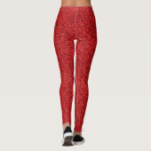 Mooie rode glitter-effectpatroonLeggings Leggings (Achterkant)