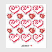 Mooie rode harten heldere doorzichtige Stickers (Vel)