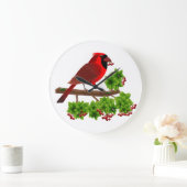 Mooie rode kardinaal grote klok (Huis)