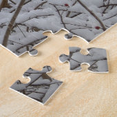 Mooie rode kardinaal in sneeuw gevulde boom Puzzle Legpuzzel (Zijkant)