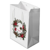 Mooie rode kardinalen in een kerstmis medium cadeauzakje (Achterkant Gekanteld)