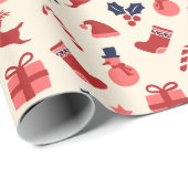 Mooie rode kerstcadeau-verpakkings papier (Rol Hoek)