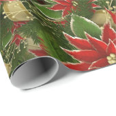 Mooie rode kerstpatroonpatronen cadeaupapier (Rol Hoek)