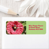 Mooie Rode Klaproes Bloem Macro Aangepaste Labels (Insitu)