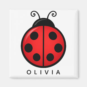 Mooie Rode Lieveheersbeestje Met Naam Grafische Ku Magneet
