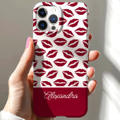 Mooie Rode Lippenstift Kusjes Script Naam Case-Mate iPhone Case