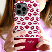 Mooie Rode Lippenstift Kusjes Script Naam Case-Mate iPhone Case