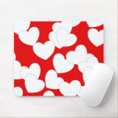 Mooie Rode Mousepad met groot wit hart Muismat (Met muis)