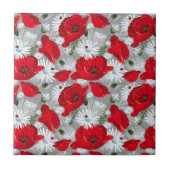 Mooie rode papaver, witte madeliefjes en lieveheer tegeltje (Voorkant)