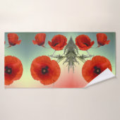 Mooie rode papaverbloemen badhanddoek (Badhanddoek)