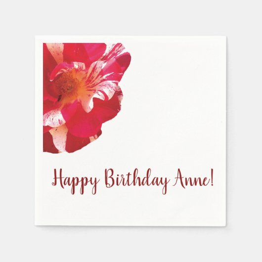 Mooie rode roos cocktail servet (Voorkant)