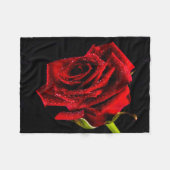 Mooie rode roos fleece deken (Voorkant (Horizontaal))