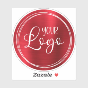 Mooie Rode Roos Ombre Folie Witte Logo Sticker