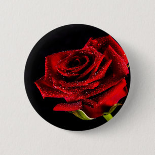 Mooie rode roos ronde button 5,7 cm