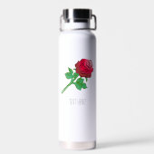 Mooie Rode Roos Waterfles (Achterkant)