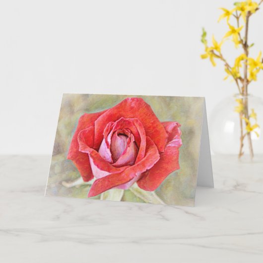 Mooie rode roze roze roze kaart (Gele Bloem)